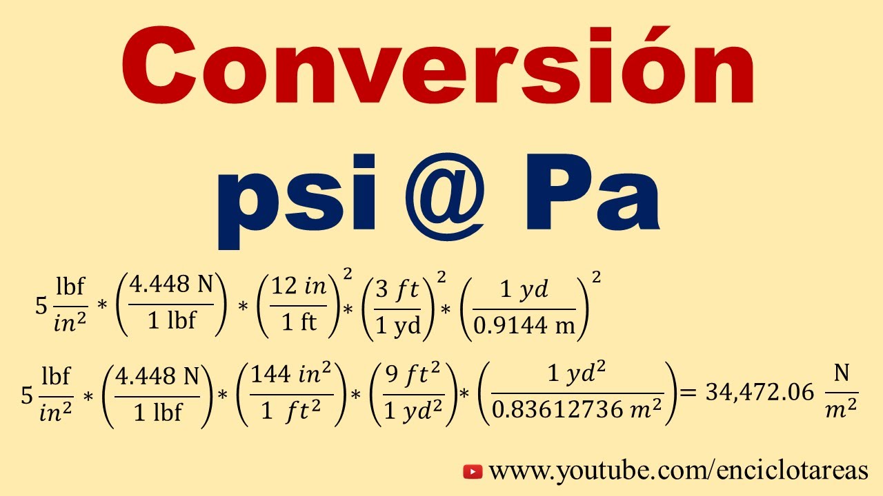 Convertir de psi a Pascal (psi a Pa)