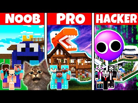RAINBOW FRIENDS IN NOOB VS PRO VS HACKER EVİ - Minecraft