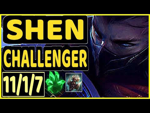 ALLORIM (SHEN) - 11/1/7 KDA TOP CHALLENGER GAMEPLAY - NA