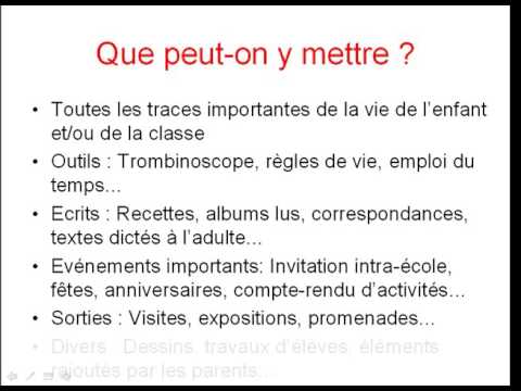 Le cahier de vie à l'école maternelle