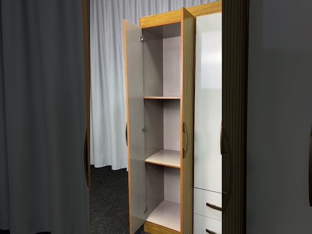 Guarda-Roupa Casal Colosseo 8 Portas 4 Gavetas Ripado Pintura 3d Canelato/Natura - Panorama Móveis