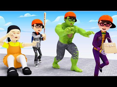 Nick Transformed NickHulk To Rescues Doll Squid Game From Nick Joker | Scary Teacher F Compilation