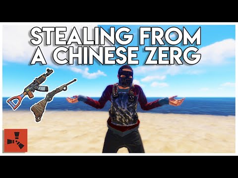 A CHINESE ZERG CAME TO ONLINE RAID US! WE STOLE THEIR GUNS! - Rust
