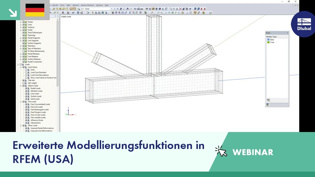 Webinar 2: Erweiterte Modellierungsfunktionen in RFEM (USA)