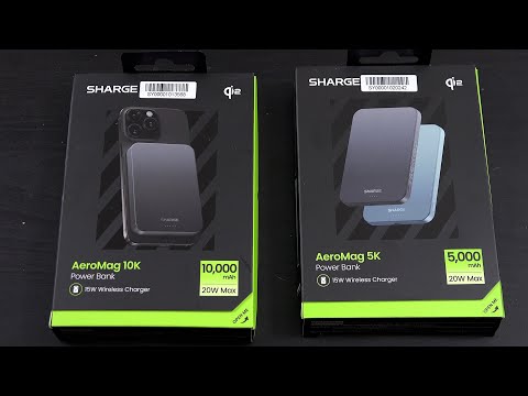 Sharge AeroMag 5k/10k Wireless Qi2 15W Power Bank Unboxing and Test