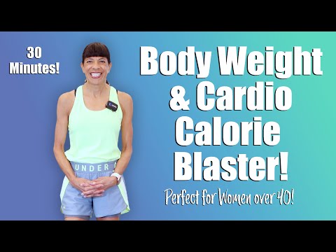 Body Weight & Cardio Calorie Blaster Workout! Women over 40! Fitness With Sharon!