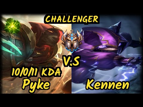 UOL Scarface (PYKE) vs KENNEN - 10/0/11 KDA TOP CHALLENGER GAMEPLAY - EUW