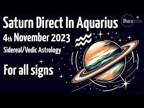 , title : 'Saturn Direct in Aquarius | November 2023 | For all signs | Vedic Astrology Predictions'