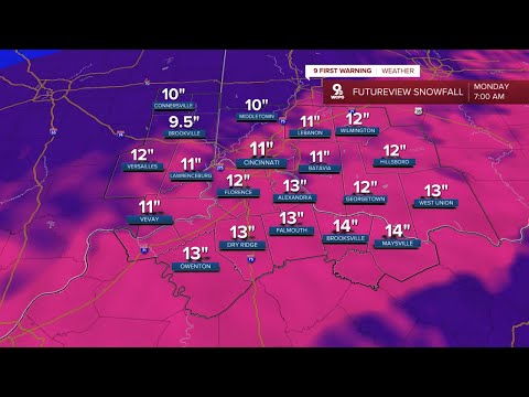 Our latest winter storm timeline for Cincinnati, Northern Kentucky
