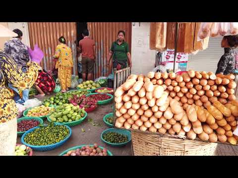 Fresh Vegetables, And Fruit Market - Cambodian Market Food Show