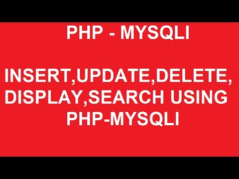 php mysqli insert update delete display and search operation