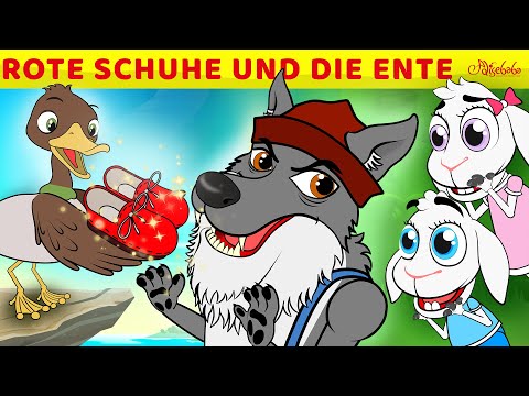 Rote Schuhe und Die Ente & Der Wolf und die sieben jungen Geißlein | Märchen für Kinder