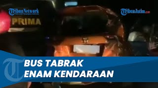Kronologi Bus Tabrak 6 Kendaraan di Jalan Raya Serang-Pandeglang, Mobil Milik Polwan Juga Tertabrak