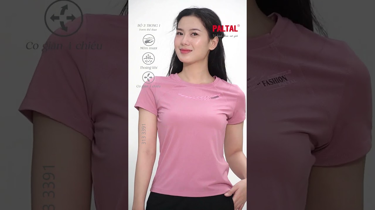 Set đồ bộ nữ kiểu quần dài tay ngắn thể thao 3 trong 1 chất poly thái 313p 3391