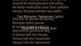 Can Bonomo-Tastamam Lyrics