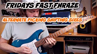 Video thumbnail for FRIDAYZ FAST FHRAZE: Shifty Alternate Picking Groups of 6 by Sam Bell Guitar