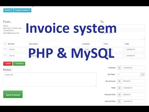 Invoice System Project in PHP - Free download source code