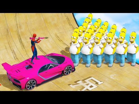 GTA 5 Crazy/Water Ragdolls SPIDERMAN VS HOMER SIMPSON (GTA5 Euphoria Physics Funny moments Fails)