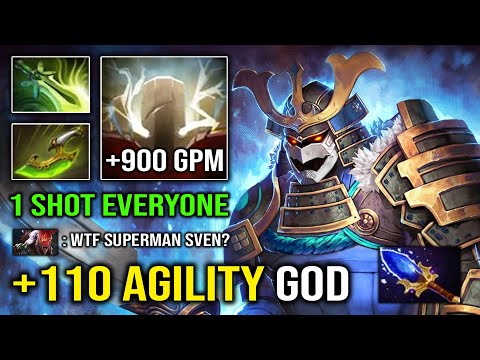 WTF +110 Agility Speed Butterfly Sven 900 GPM Brutal 1 Shot Hit Like a Truck 7.32c Dota 2
