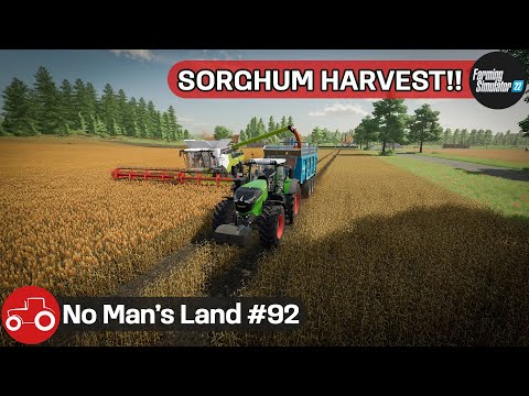 Harvesting Sorghum & Canola - No Man's Land #92 FS22 Timelapse