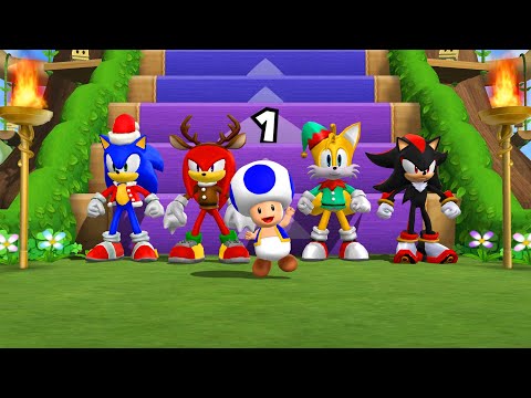 Mario Party 9 Step It Up - Sonic Vs Knuckles Vs Tails Vs Shadow (Master COM)