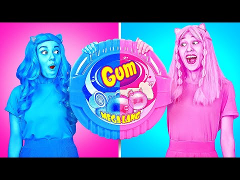 PINK VS BLAU CHALLENGE | Eine Farbe essen in 24 Stunden von 123 GO! SCHOOL
