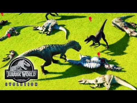TOP 5 CARNIVORES BATTLE ROYALE!!! (WHO'S KING?) (JURASSIC WORLD EVOLUTION)