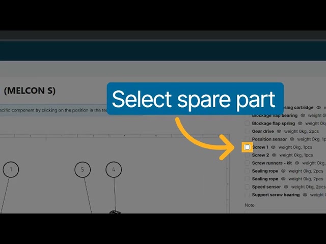 Poptávka náhradních dílů zařízení