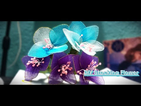 How to make simple flowers with stocking cloth and wire by ⁨@ShreyasiManna-26⁩ #diy #flowermaking