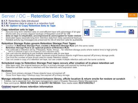 IBM Spectrum Protect 8.1.10 - Copy Retention Sets to Tape - Demo
