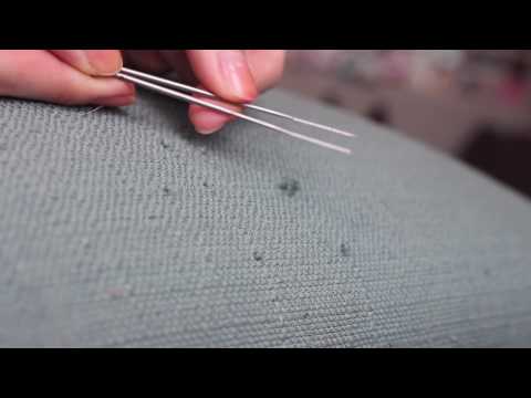 How to easily fix snagged upholstery caused by cat claws!