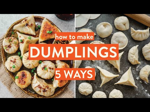 5 WAYS TO FOLD DUMPLINGS + HOW TO MAKE WRAPPERS | Vegan Potstickers Recipe