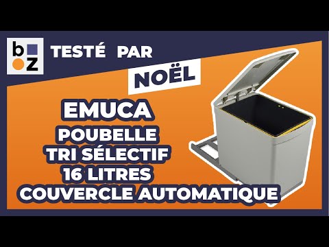 Poubelle de tri sélectif - couvercle automatique - 1 bac de 16 litres EMUCA