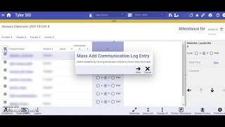 Mass Commmunication Log in Tyler SIS