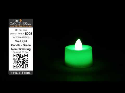 Green Non-Flicker Battery Tea Lights by intelliFLAME