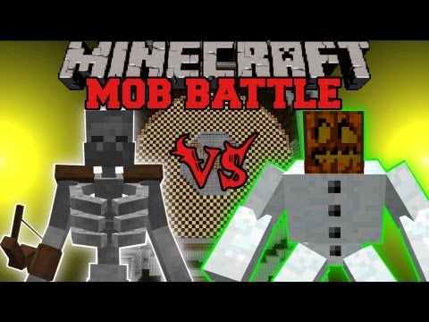MUTANT SKELETON VS. MUTANT SNOW GOLEM - Minecraft Mob Battles - Arena Battle - Mutant Creatures Mod