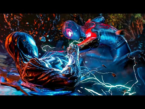 Miles Morales Vs. Symbiote Spider-Man Fight Scene Marvel's Spider-Man 2 (2023)