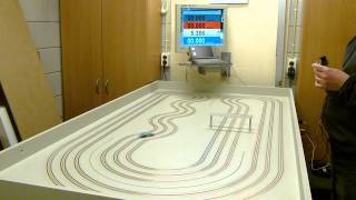 HO afx mega G slot car on a routed copper taped MDF track!