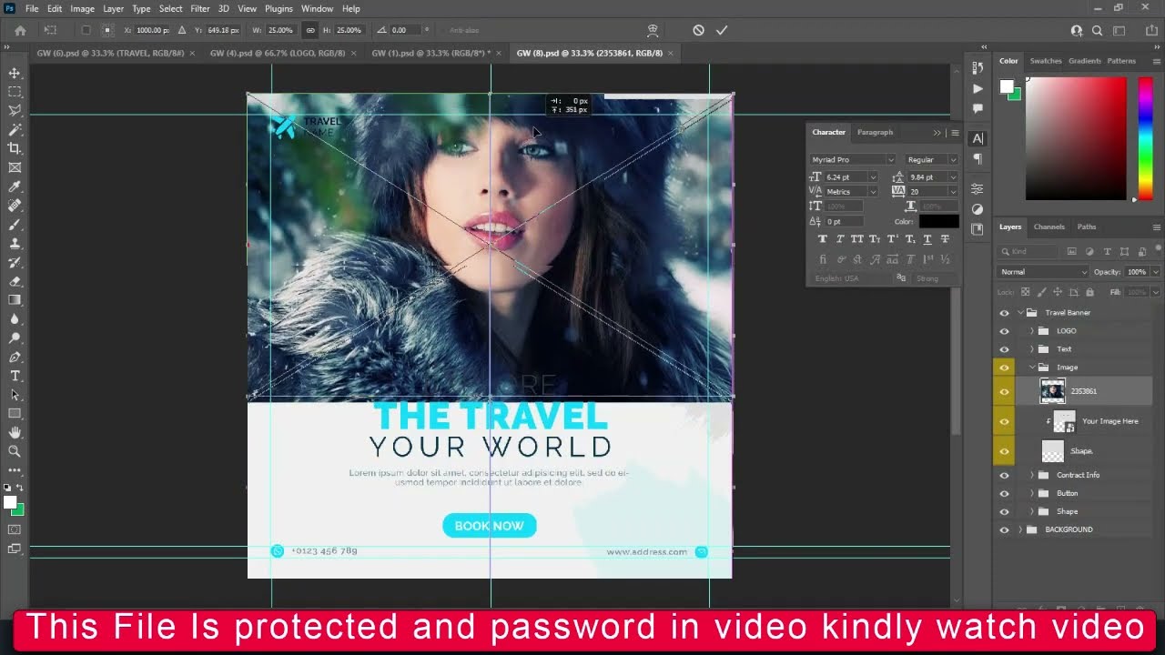 NEW  TOUR AND TRAVEL FLYER PSD Photoshop Tutorial