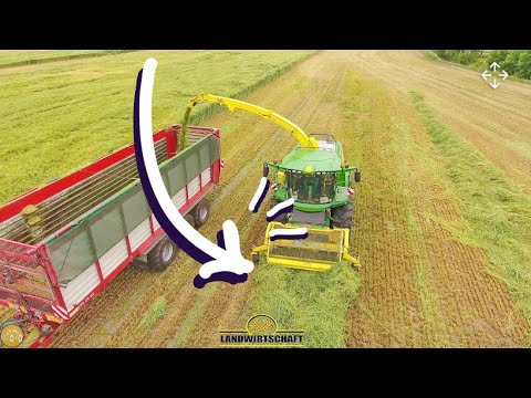 XXL SCHWARDEN häckseln John Deere 8600i kommt an sein Limit John Deere tractors im Einsatz GPS Ernte