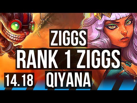 ZIGGS vs QIYANA (MID) | Rank 2, Rank 1 Ziggs, 8/1/3, Dominating | JP Challenger | 14.18