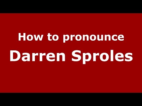 How to pronounce Darren Sproles (American English/US)  - PronounceNames.com