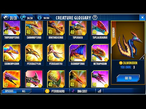 ALL PTEROSAURS X3 MAXED - ALL BATTLE PVP | JURASSIC WORLD THE GAME