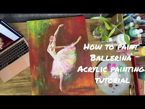 Easy Ballerina Painting || Acrylic tutorial || Paintbrush by Divya