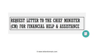 How to Write a Request Letter to the Chief Minister for Financial Help