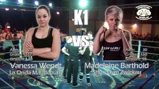 Madeleine Barthold vs. Vanessa Wendt - 3x 2 Minuten K1 - Fight Club Plauen 2015