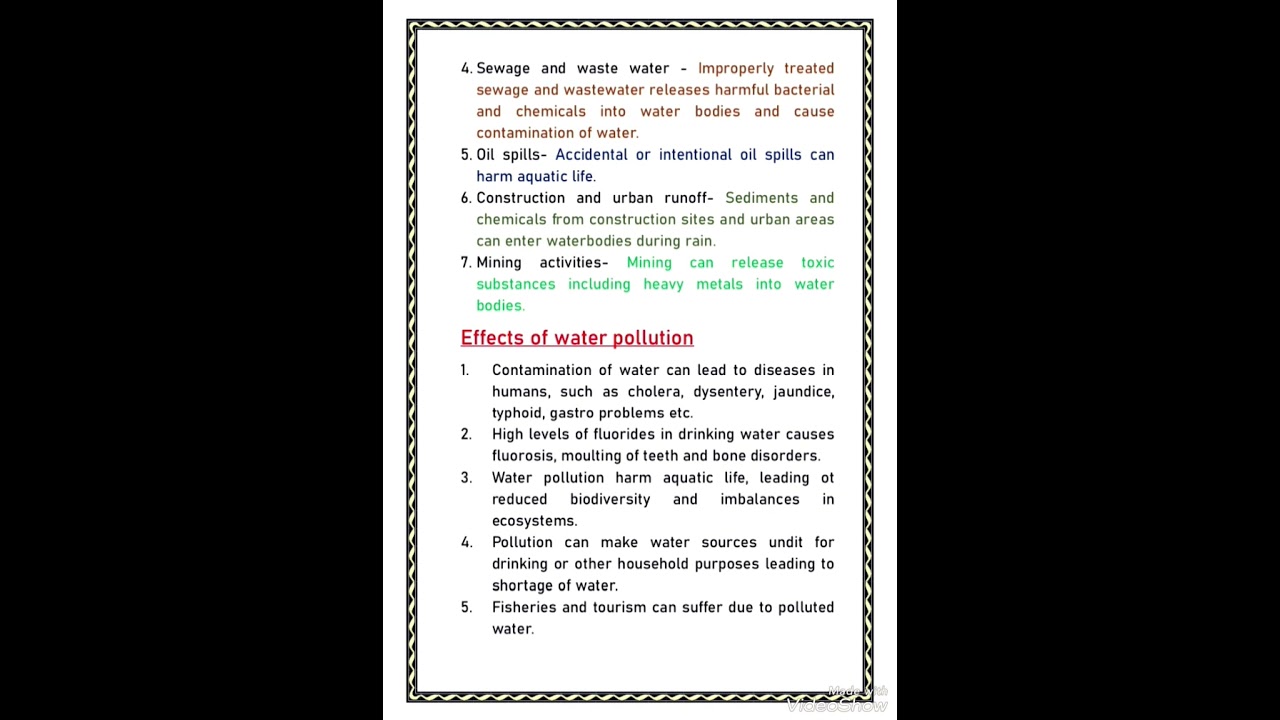 Water pollution ll short notes ll essay ll cause, effect and solution