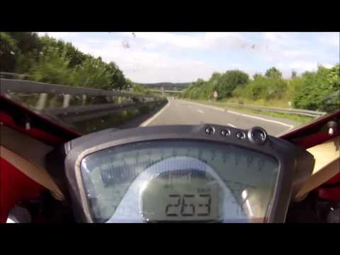 Ducati 1198 SP auf der Autobahn 300 + km/h tilt tacho