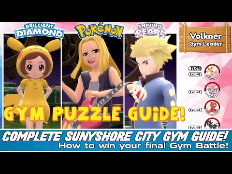 Sunyshore City GYM PUZZLE GUIDE! Pokemon Brilliant Diamond and Shining Pearl Guide! How to WIN!