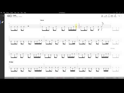 Faith ( George Michael ) ,Tablatura e base Senza Basso - Backing bass track - NO BASS